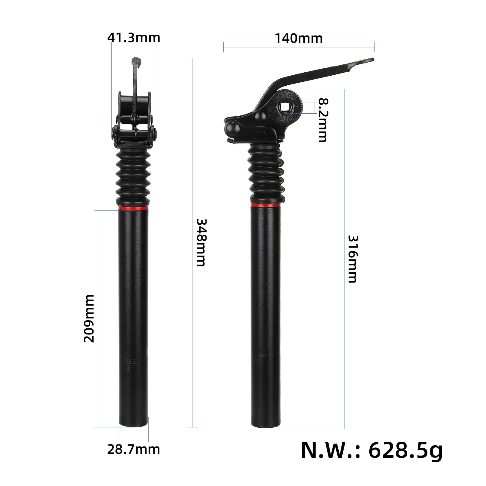 KuKirin G2 Max Seat Upright Tube Assembly - Image 2